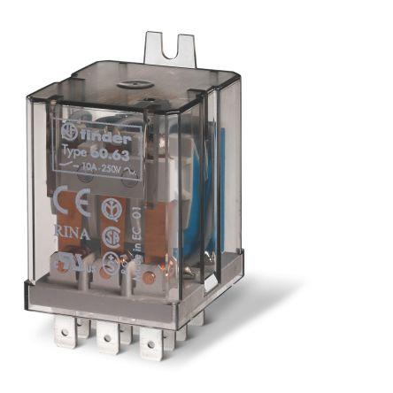 Finder Relé 3PDT Montáž na přírubu 10A 24V dc 60