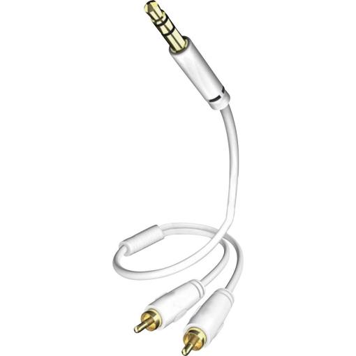 Inakustik 00310003 cinch / jack audio kabel [2x cinch zástrčka - 1x jack zástrčka 3,5 mm] 3.00 m bílá pozlacené kontakty