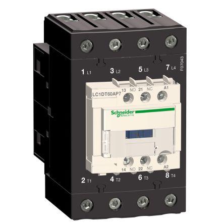 Schneider Electric Stykač napětí ve vinutí 230V ac 4pólový 60 A 690V s 4 NO kontakty 230V ac Rezistivní zátěž, rozsah: