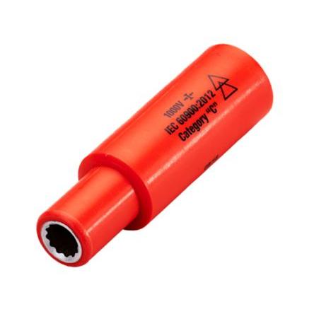 Hluboký nástrčkový klíč 1/4 in pohon 6 mm 12 bodů Čtvercový Splňuje normu VDE/1000V, celková délka: 65mm ITL Insulated