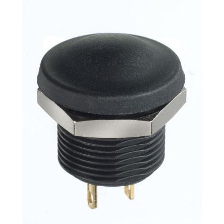 APEM Tlačítkový spínač, řada: IX IP67, IP69K 1 NO/1 NC Panel Okamžité 12 mm 2A, barva LED: Černá 28 V dc