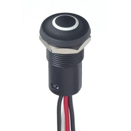 APEM Osvětlené tlačítko, řada: IX IP67, IP69K 1 NO/1 NC Panel Okamžité Osvětlené 12 mm 100mA, barva LED: Zelená, Červená