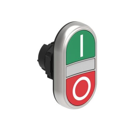 Lovato Tlačítkový spínač, řada: LPCBL71 Červená, Zelená Vratná pružina, průměr výřezu: 22 mm IP69K, IP66, IP67
