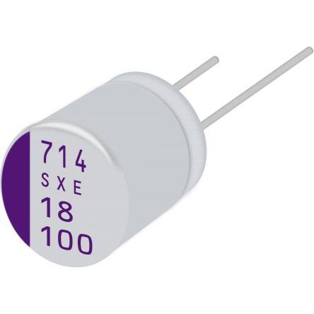 Pevný kondenzátor, řada: SXE 82 μF ±20 % 28mΩ 72SXE82M 72V dc, Průchozí otvor Panasonic