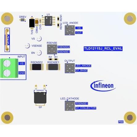 Infineon Vyhodnocovací deska TLD1211SJEVALTOBO1, LED ovladač, TLD1211SJ_EVAL, TLD1211SJ_EVAL Vyhodnocovací deska, pro