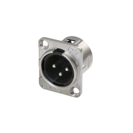 Re-An Products Konektor XLR, barva Stříbrná, počet kontaktů: 3, orientace těla: Rovný Vnější, pokovení: Cín, Nástrčkový