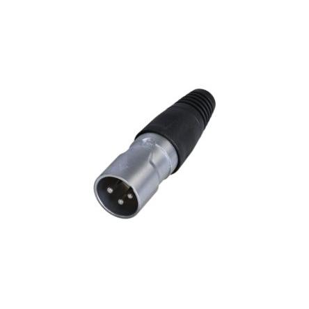 Re-An Products Konektor XLR, barva Stříbrná, počet kontaktů: 3, orientace těla: Rovný Vnější, pokovení: Cín, Nástrčkový
