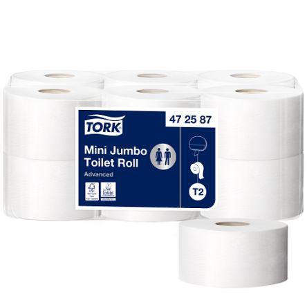 Role toaletního papíru 12 ks 1000 archů Tork 2, sortiment: T2 Mini, jumbo