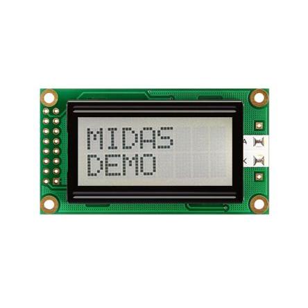 Alfanumerický displej LCD MC20805A6W-FPTLWI-V2 Alfanumerické podsvícení LED Midas 2 x 8