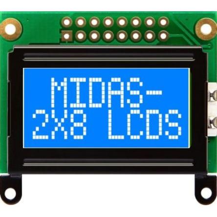 Alfanumerický displej LCD MC20805B6W-BNMLW-V2, řada: MC20805B6W-BNMLW-V2 Alfanumerické podsvícení LED Bílá Paralelní