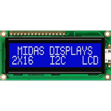 Alfanumerický displej LCD MC21605C6W-BNMLWI-V2 Alfanumerické podsvícení LED Paralelní Midas 2 x 16