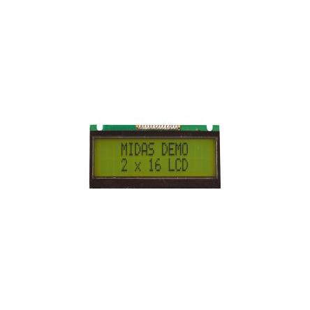Alfanumerický displej LCD MC21605FA6WE-SPTLY, řada: MC21605FA6WE-SPTLY Alfanumerické podsvícení LED Žlutá, Zelená 16
