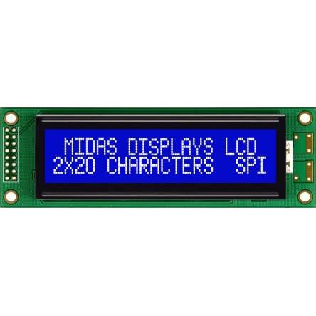 Alfanumerický displej LCD MC22005A6W-BNMLWS-V2 Alfanumerické podsvícení LED Paralelní Midas 2 x 20