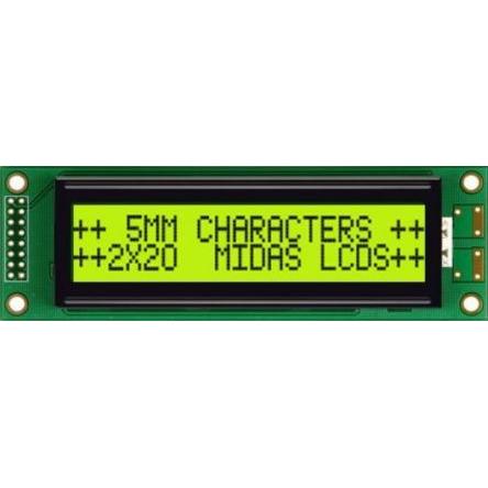 Alfanumerický displej LCD MC22005A6W-SPTLY-V2, řada: MC22005A6W-SPTLY-V2 Alfanumerické podsvícení LED Žlutá, Zelená