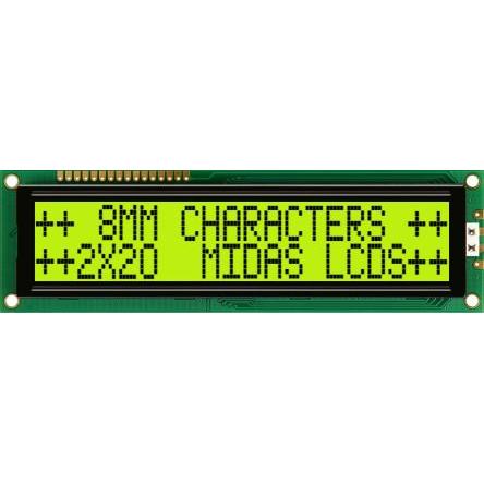 Alfanumerický displej LCD MC22008B6W-SPTLY-V2, řada: MC22008B6W-SPTLY-V2 Alfanumerické podsvícení LED Žlutá, Zelená