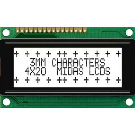 Alfanumerický displej LCD MC42004A6W-FPTLW-V2, řada: MC42004A6W-FPTLW-V2 Alfanumerické podsvícení LED Bílá Paralelní