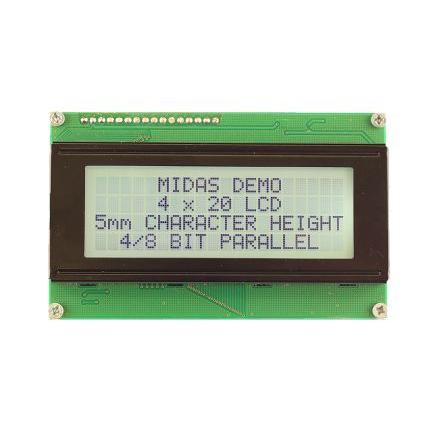 Alfanumerický displej LCD MC42005A6W-FPTLWI-V2 Alfanumerické podsvícení LED Paralelní Midas 4 x 20