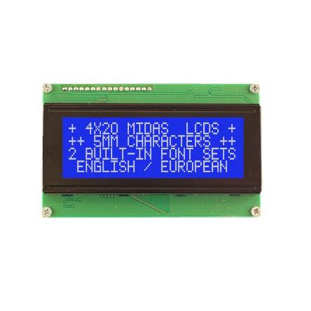 Alfanumerický displej LCD MC42005A6WK-BNMLW-V2 Alfanumerické podsvícení LED Bílá Paralelní Midas Bílá, Modrá 4 x 20