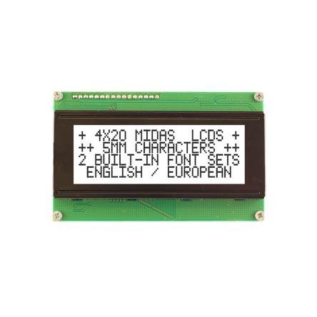 Alfanumerický displej LCD MC42005A6WK-FPTLW-V2 Alfanumerické podsvícení LED Bílá Paralelní Midas 4 x 20