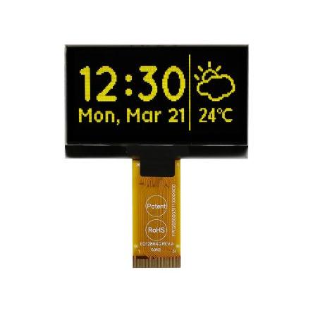 Displej OLED 2.42 in Žlutá Pasivní matice 128 x 64 pixelů Jazýček Midas I2C, Paralelní, SPI