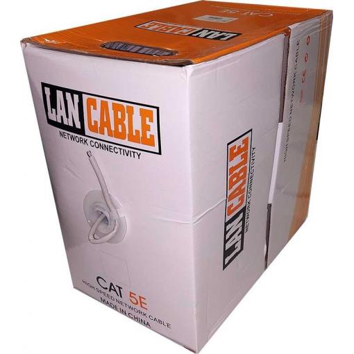 Kabel UTP Cat5e, měď 0,51 mm², LSZH, 305 m, šedý