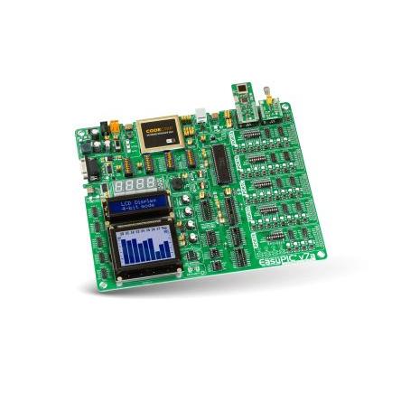 MikroElektronika Vývojová deska, PIC, 8 bitů MIKROE-4459, Mikrokontroléry PIC, PIC8, Vývojový systém EasyPIC v7a,