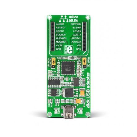 Vývojová sada pro rozhraní MIKROE-1433 Click USB adaptér FT2232HQ ADC, pro použití s: Desky MikroElektronika Click & PC