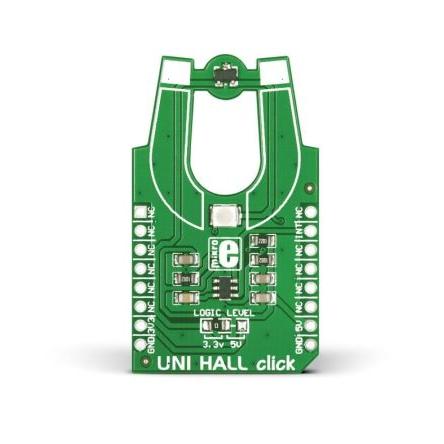 Hallův snímač, klasifikace: Modul magnetického spínače for US5881, 74LVC1T45 UNI HALL Klikněte MIKROE-1647