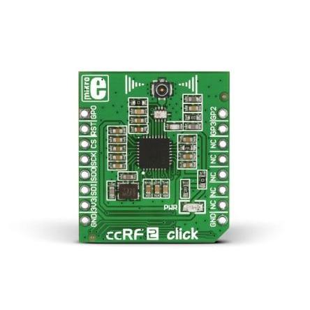 Komunikační a bezdrátový vývojový nástroj pro Radiový přijímač-vysílač CC1120 ISM ccRF2 Click MikroElektronika,