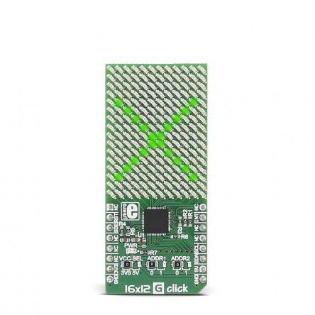 MikroElektronika Vývojový nástroj pro LED MIKROE-2758, Matice LED, 16x12 G Click, IS31FL3733 Přídavná deska snímačů, pro