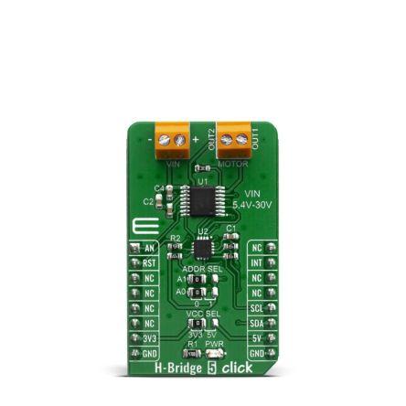 Vývojový nástroj pro motory a robotiku H-můstek 5 Click Řízení motoru MikroElektronika MP6515GF-Z, pro použití s:
