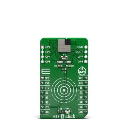 Komunikační a bezdrátový vývojový nástroj BGX13S22GA-V31 BLE BLE 7 Click MikroElektronika, klasifikace: Deska mikroBus