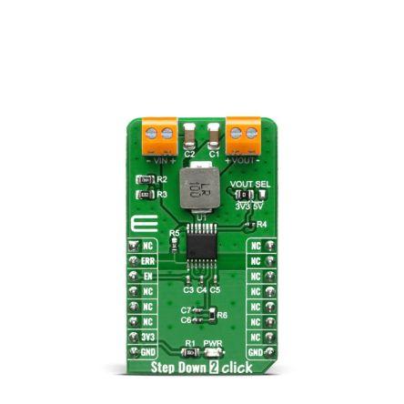 Vývojová sada pro řízení napájení Snížení, 2 Click Step-down regulátor MikroElektronika L6986HTR, pro použití s: Lnms,