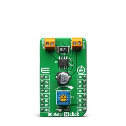 Vývojový nástroj pro motory a robotiku DC Motor 14 Click Budič motoru DC MikroElektronika TB67H450FNG, pro použití s: