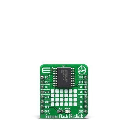 MikroElektronika Vývojová sada pro paměti MIKROE-4028, Semper Flash 2 Click, klasifikace: Paměťová deska Flash SPI,