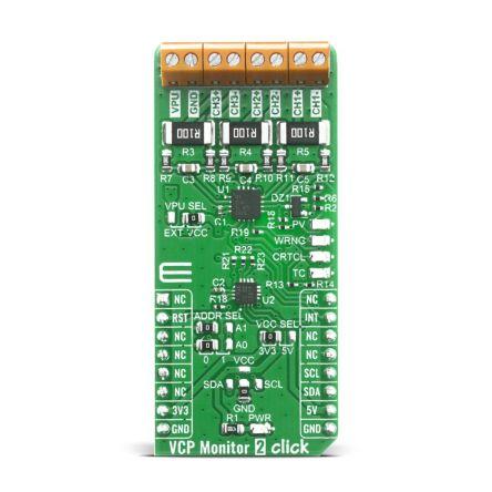 Vývojová sada pro řízení napájení VCP Monitor 2 Klikněte Měření napětí MikroElektronika INA3221-Q1, pro použití s: ECU