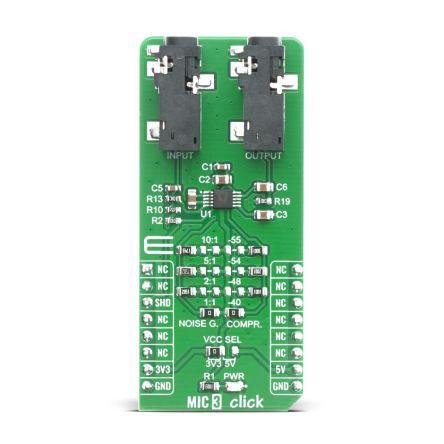 Vývojová sada pro analogové obvody MIKROE-4136 MIC 3 Click SSM2167-1RMZ-R7 Předzesilovač mikrofonu MikroElektronika,