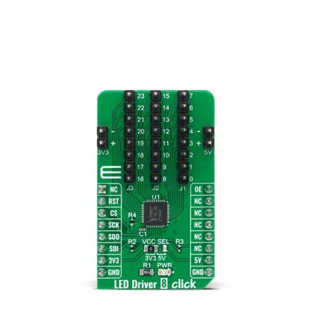 MikroElektronika Vývojový nástroj pro LED MIKROE-4268, LED ovladač, LED Driver Click, PCA9957HNMP Přídavná deska