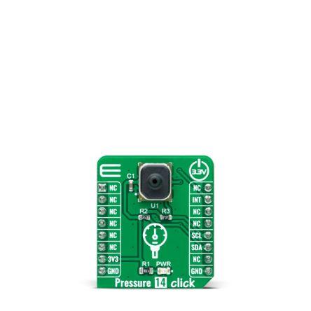 Tlakový snímač, klasifikace: Deska mikroBus Click for ABP2LANT060PG2A3XX Tlak 14 Click MIKROE-4424 MikroElektronika