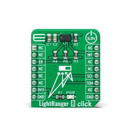 Optické, klasifikace: Deska mikroBus Click for VL53L3CX LightRanger 8 Click MIKROE-4492 MikroElektronika
