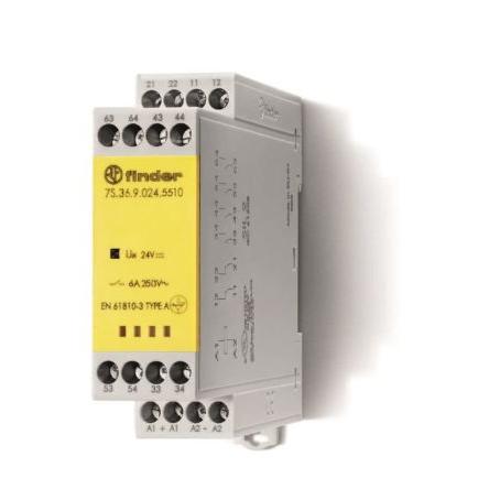 Finder Lišta DIN 24V dc 6pólový 5 NO, 1 NC