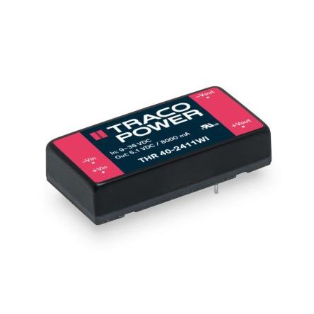 TRACOPOWER Izolovaný převodník DC-DC THR 40WI, výstup: 15V dc 3000 V dc, Vin 160V dc 2.67 A, Vin 36V 40 W -40 °C 80 °C