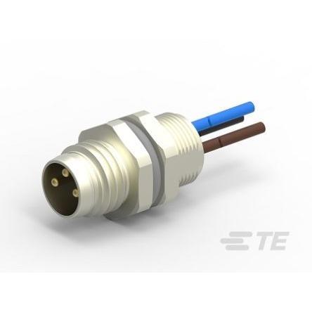 Kulatý konektor, počet kontaktů: 3, Přední montáž, velikost: M8 TE Connectivity, pohlaví kontaktu: Vnější, orientace