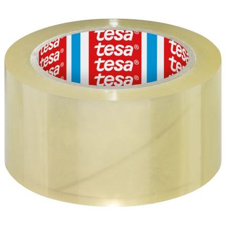 Těsnicí páska na kartony 4195, Průhledné 04195-00000-04 pomocný materiál: Polypropylen, délka: 66 m Tesa 50mm