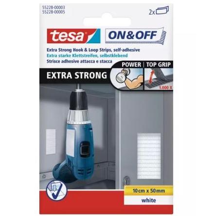 Páska na suchý zip, Bílá 10mm x, délka: 50 mm Tesa