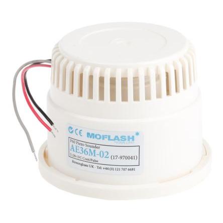 Moflash Elektronická siréna, řada: AE36M Panel Bílá 2 12V dc, 24 V dc CE Certified UKCA 100 dB @ 1m IP30 DC