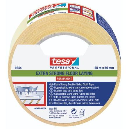 Podlahová páska Tesa Professional 4944, Bílá 50mm, délka: 25 m 4944 Samolepicí Tesa 0.2 mm