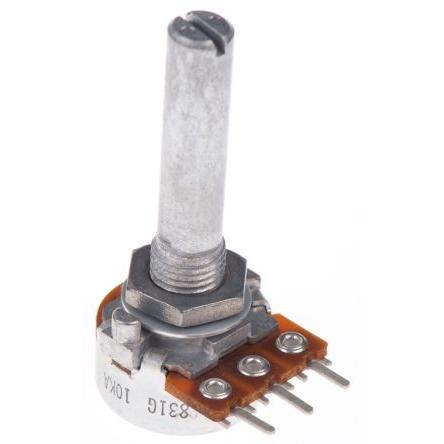 Karbonový fóliový potenciometr, průměr hřídele: 6 mm 1otáčkový, řada: RK163 10 kΩ 20 % 0.05 W Rotační, Montáž do panelu,