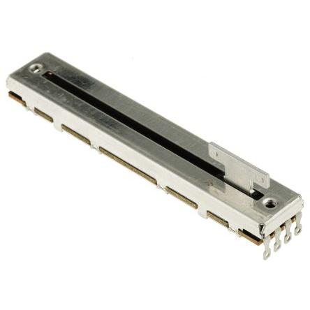 Posuvný potenciometr 1otáčkový, řada: RS60N 10 kΩ 20 % 0.2 W RS60N1219005 Kluzné, Pájecí očko 2 Alps Alpine 60 mm