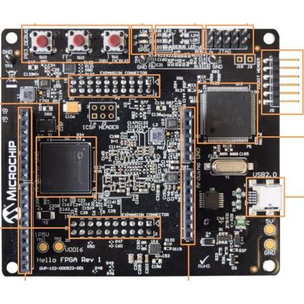 Microchip Vývojový nástroj pro FPGA M2S-HELLO-FPGA-KIT, FPGA, Sada Hello FPGA, Sada pro hodnocení, pro použití s: